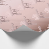 Elegant Roos Gold Santa Claus kerstpatroon Cadeaupapier (Hoek)