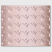 Elegant Roos Gold Santa Claus kerstpatroon Cadeaupapier (Vlak)