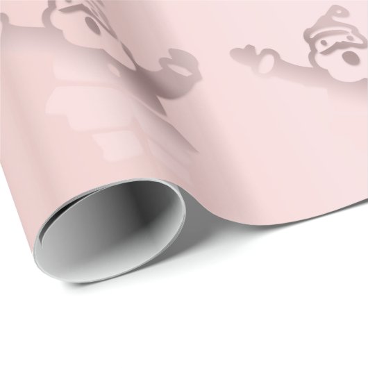 Elegant Roos Gold Santa Claus kerstpatroon Cadeaupapier (Rol Hoek)