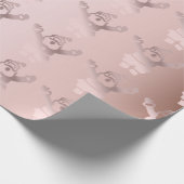 Elegant Roos Gold Santa Claus kerstpatroon Cadeaupapier (Hoek)