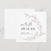 Elegant Roos Gold Save the Date Kaart (Voorkant / Achterkant)