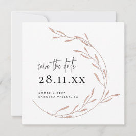 Elegant Roos Gold Save the Date Kaart