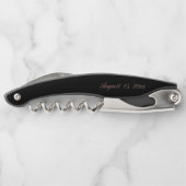 Elegant Roos Gold Script Calligraphy Black Wedding Kurkentrekker (Achterkant)