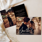 Elegant Roos Gold Script | Foto De datum opslaan Folie Uitnodiging