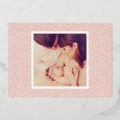 Elegant Roos Gold Script Foto geboorteaankondiging Folie Uitnodiging (Achterkant)