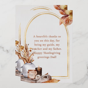 Elegant Roos Gold Script Harvest Home Décor Items Folie Feestdagenkaart