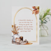 Elegant Roos Gold Script Harvest Home Décor Items Folie Feestdagenkaart (Staand Voorkant)