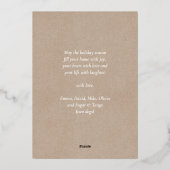 Elegant Roos Gold Script JOYFUL Modern Beige Photo Folie Feestdagenkaart (Achterkant)