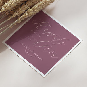 Elegant Roos Gold Script Mauve bruiloft servetten