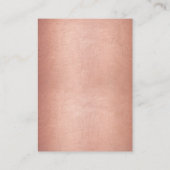 Elegant Roos Gold Script Metallic Weddenschappen D Informatiekaartje (Achterkant)