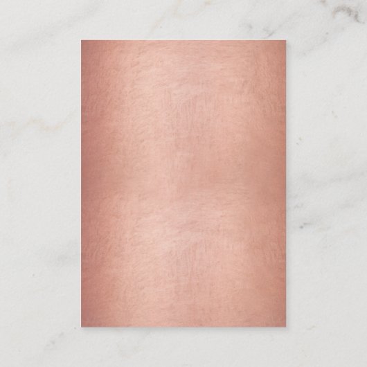 Elegant Roos Gold Script Metallic Weddenschappen D Informatiekaartje (Achterkant)