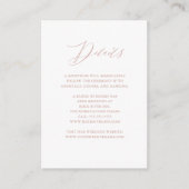 Elegant Roos Gold Script Metallic Weddenschappen D Informatiekaartje (Voorkant)