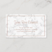 Elegant Roos Gold Script Moderne marmer Business Klantenkaartje (Achterkant)
