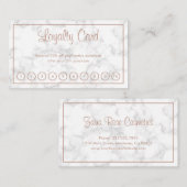 Elegant Roos Gold Script Moderne marmer Business Klantenkaartje (Voorkant / Achterkant)