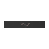 Elegant Roos Gold Script Monogram Black Weddenscha Uitnodigingen Wikkel (Vlak)