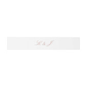 Elegant Roos Gold Script Monogram White Weddenscha Uitnodigingen Wikkel (Vlak)