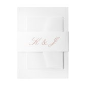 Elegant Roos Gold Script Monogram White Weddenscha Uitnodigingen Wikkel (Voorkant Voorbeeld)