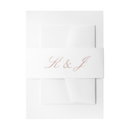 Elegant Roos Gold Script Monogram White Weddenscha Uitnodigingen Wikkel