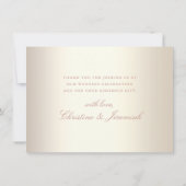 Elegant Roos Gold Script Shiny Champagne Weddensch Bedankkaart (Achterkant)