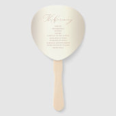 Elegant Roos Gold Script Shiny Champagne Weddensch Handwaaier (Achterkant)