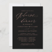 Elegant Roos Gold Script Wedding Rehearsal Dinner Kaart (Voorkant)