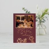 Elegant Roos Gold Seasons - Groetontwerp op maat Folie Feestdagen Briefkaart (Staand Voorkant)