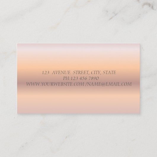 Elegant Roos Gold Silver Glitter Hoofdtelefoon DJ Visitekaartje (Achterkant)