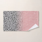 Elegant Roos Gold Silver Glitter Leopard Print Bad Handdoek (Handdoek)