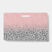 Elegant Roos Gold Silver Glitter Leopard Print Badge (Achterkant)