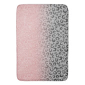 Elegant Roos Gold Silver Glitter Leopard Print Badmat (Voorkant Verticaal)