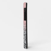 Elegant Roos Gold Silver Glitter Leopard Print Case-Mate iPhone Case (Achterkant/links)
