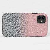 Elegant Roos Gold Silver Glitter Leopard Print Case-Mate iPhone Case (Achterkant (horizontaal))