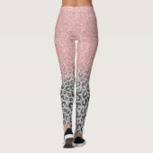 Elegant Roos Gold Silver Glitter Leopard Print Leggings (Achterkant)