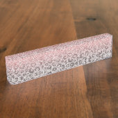 Elegant Roos Gold Silver Glitter Leopard Print Naambordje (Zijkant)