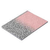 Elegant Roos Gold Silver Glitter Leopard Print Notitieboek (Linkerzijde)