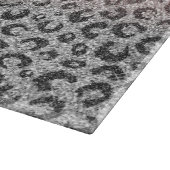 Elegant Roos Gold Silver Glitter Leopard Print Snijplank (Hoek)