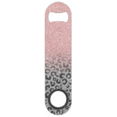 Elegant Roos Gold Silver Glitter Leopard Print Speed Flessenopener (Voorkant)