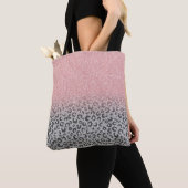 Elegant Roos Gold Silver Glitter Leopard Print Tote Bag (Dichtbij)