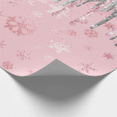 Elegant Roos Gold Silver-kerstsnowflakes Cadeaupapier (Hoek)
