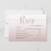 Elegant Roos Gold Simple RSVP Weddenschap (Voorkant)