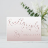 Elegant Roos Gold Simple RSVP Weddenschap Kaartje (Staand voorkant)