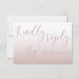 Elegant Roos Gold Simple RSVP Weddenschap Kaartje