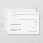 Elegant Roos Gold Simple RSVP Weddenschap Kaartje (Achterkant)