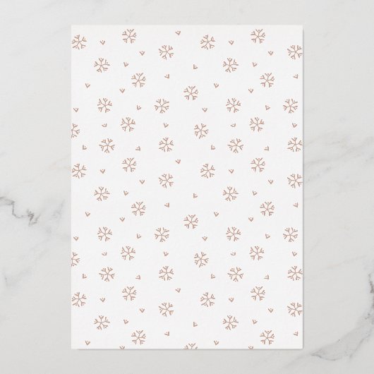 Elegant Roos Gold Snowflake Holiday Folie Uitnodiging (Achterkant)