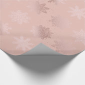 Elegant Roos Gold Snowflake-kerstpatroon Cadeaupapier (Hoek)