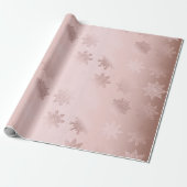 Elegant Roos Gold Snowflake-kerstpatroon Cadeaupapier (Uitgerold)