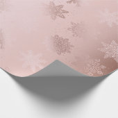 Elegant Roos Gold Snowflake-kerstpatroon Cadeaupapier (Hoek)