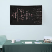 Elegant Roos Gold Sparking Glitter Afstuderen Spandoek (Beurs)