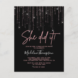 Elegant Roos Gold Sparking Ze deed het Afstuderen Briefkaart