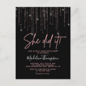 Elegant Roos Gold Sparking Ze deed het Afstuderen Briefkaart (Voorkant)